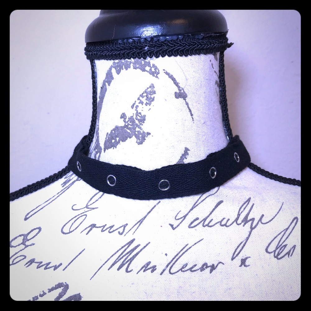 Gothic Black Grommet Punk Chocker New